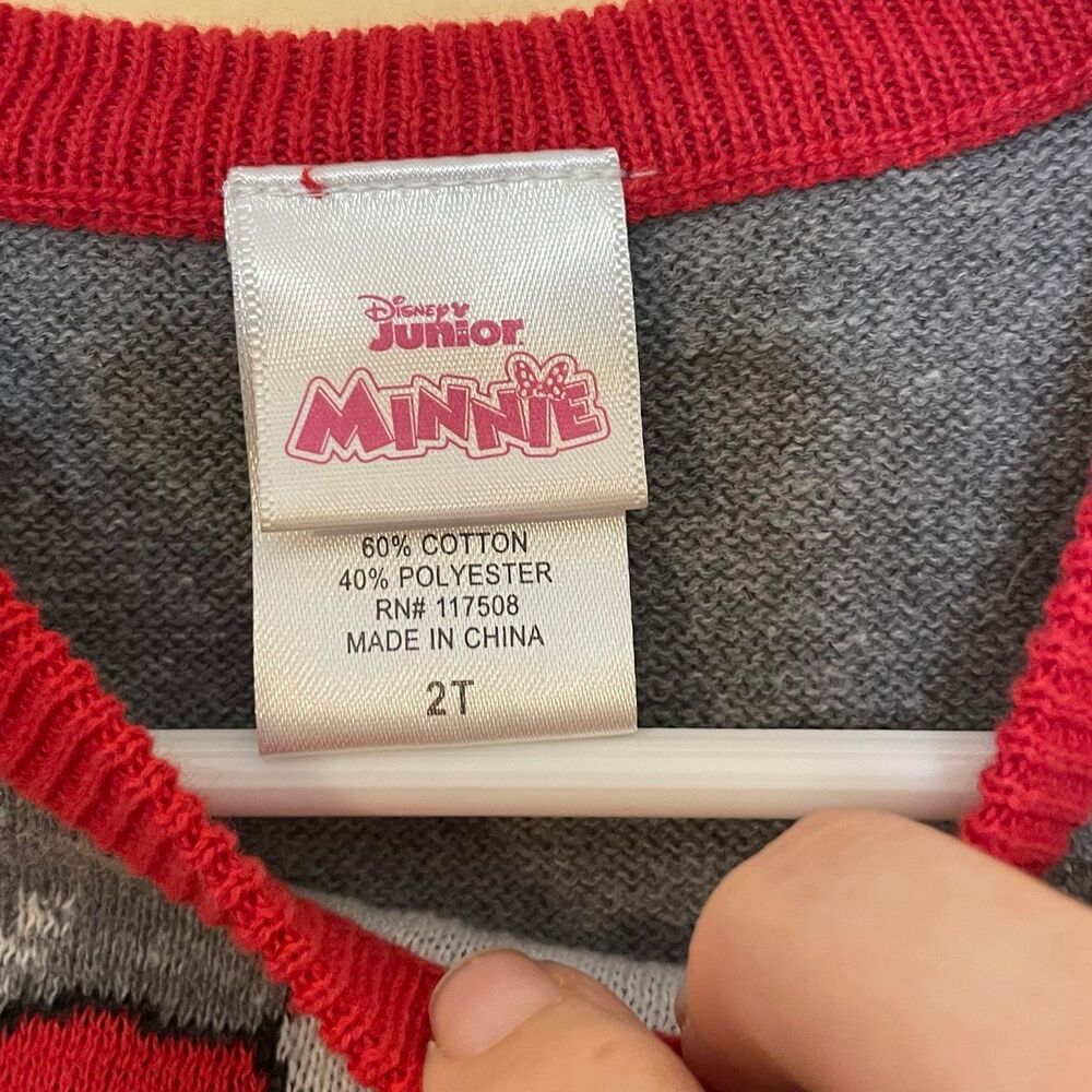 Toddler girl Disney Minnie Mouse Christmas Sweater size 2T - Picture 2 of 3